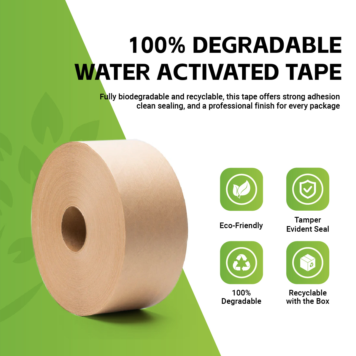 شريط مفعّل بالماء وقابل للتحلل الحيوي بنسبة 100%: مادة أساسية للتغليف المستدام