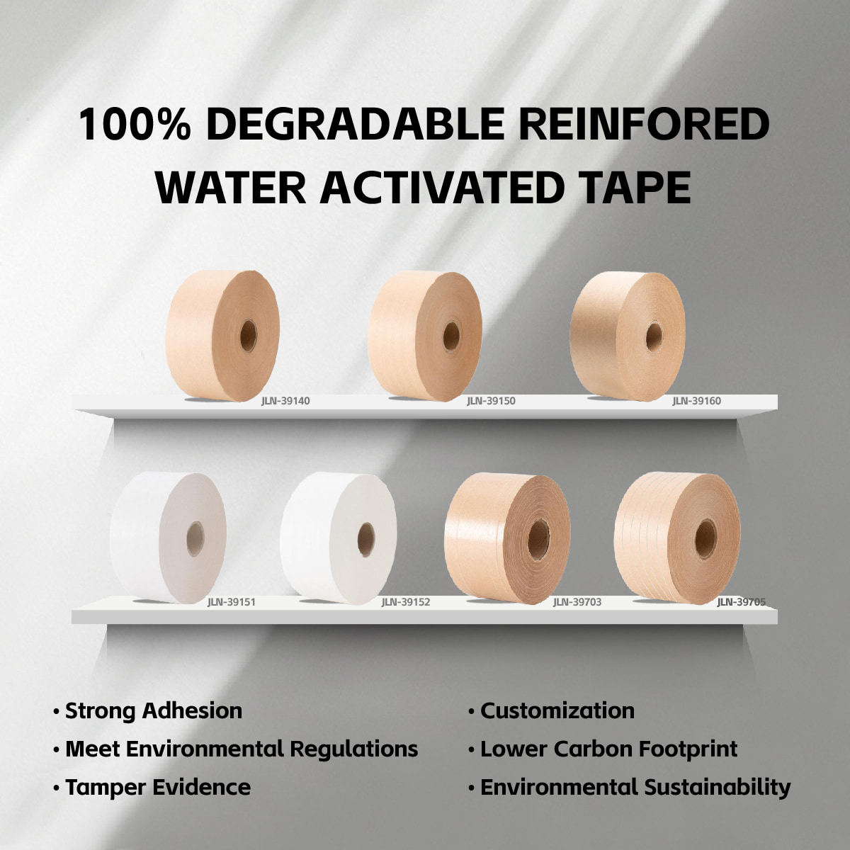 شريط JL3 المعزز القابل للتحلل الحيوي بنسبة 100% والمنشط بالماء - نظرة عامة على الطراز